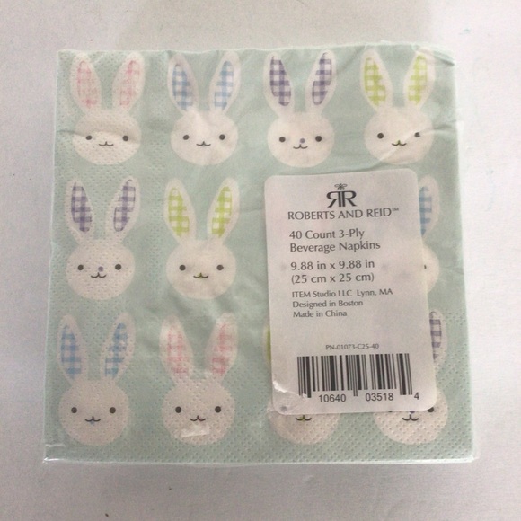 ROBERTS & REID BUNNY NAPKINS NWT - Picture 4 of 4